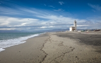 Playas e iglesia de Las Salinas de Cabo de Gata. Almería